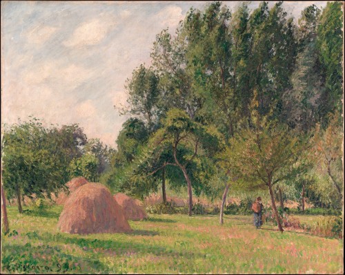 Morning Haystacks at Errani by Camille Pissarro