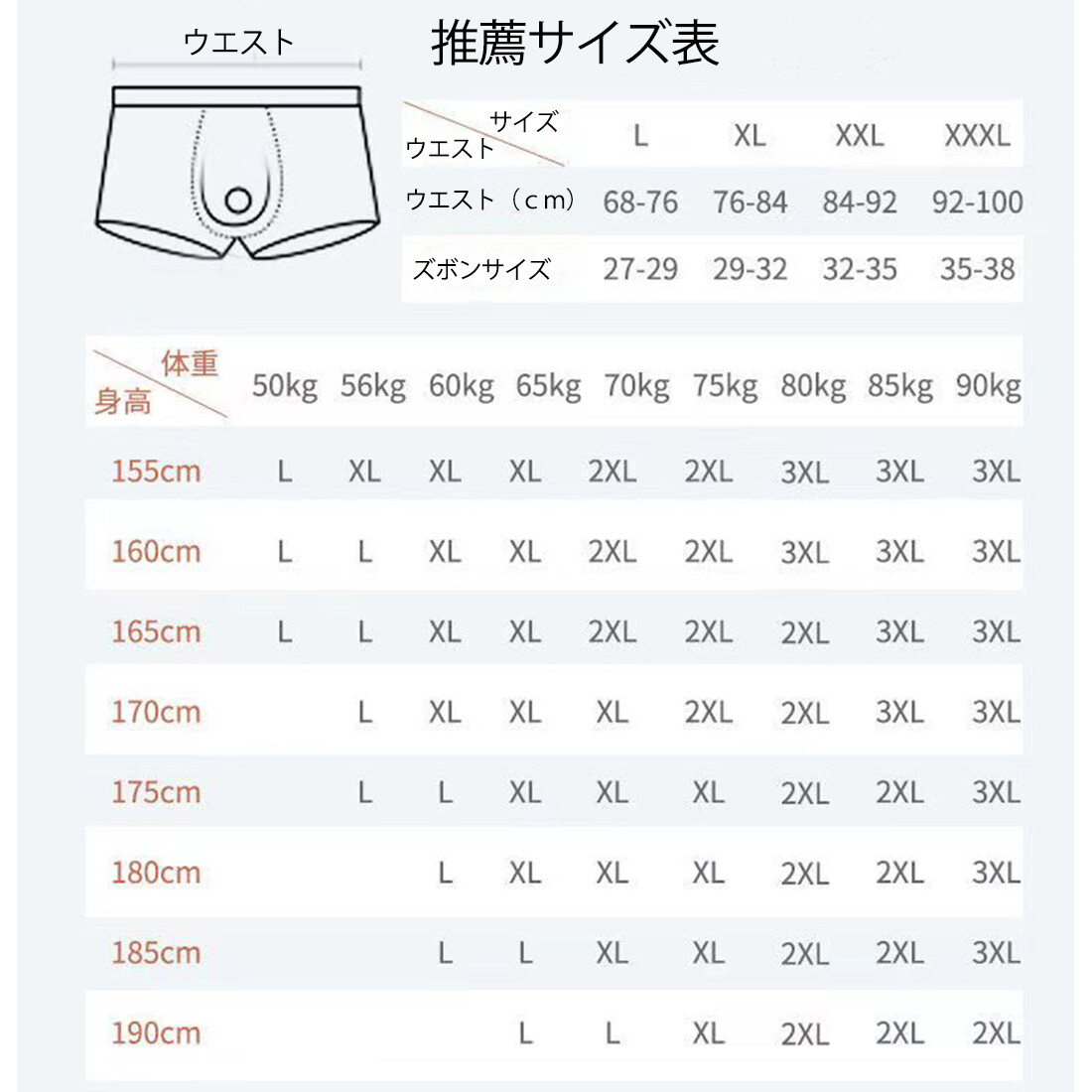 尺码表