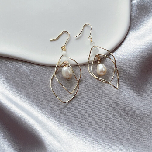 baroque pearl earrings for women natural freshwater pearls baroque pearl drop earrings gold pearl ea