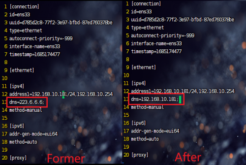 ens33-config-Former-and-After.png