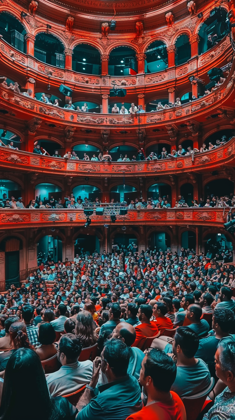 The theater was packed with a diverse audience, and the theater was waiting for it to take shape.