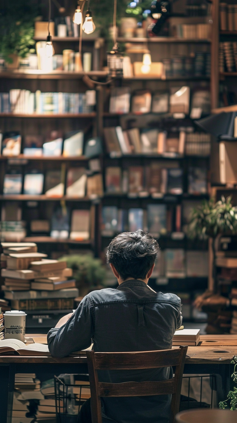 They sat at the back of the library, drinking coffee and vegetables, enjoying the quiet of time.