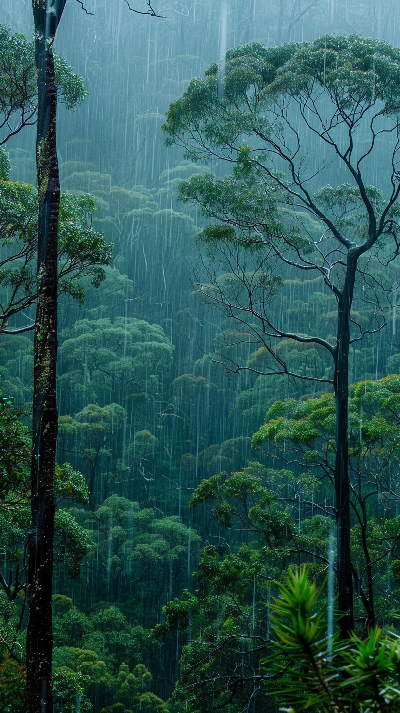 Cloudless rain dries the forest, cold green leaves, rivers die, peace.