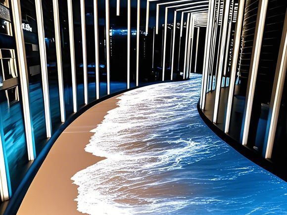 floor led display floor display case