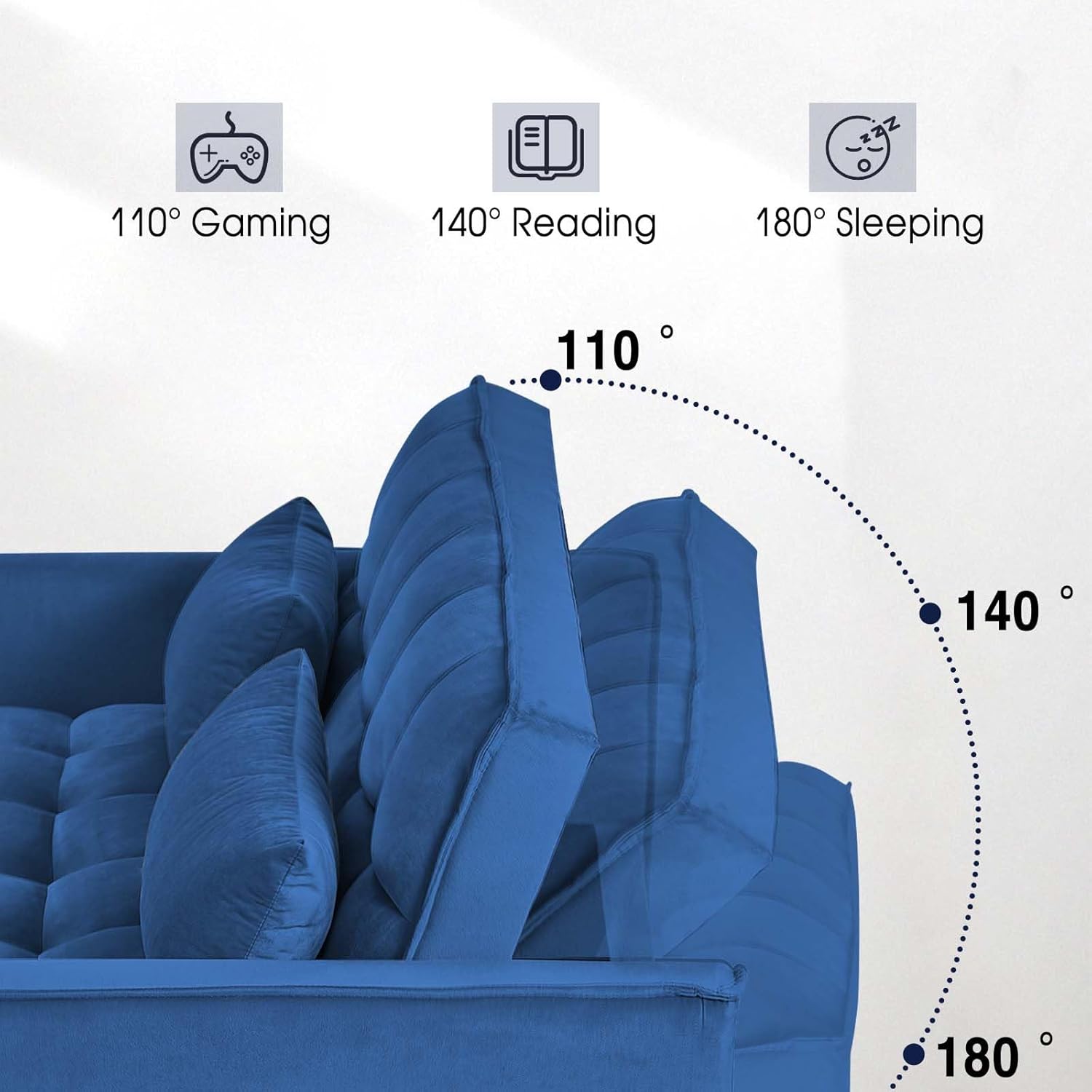 3 in 1 Velvet Sofa Bed with Adjustable Backrest 3 in 1 Velvet Sofa Bed with Adjustable Backrest