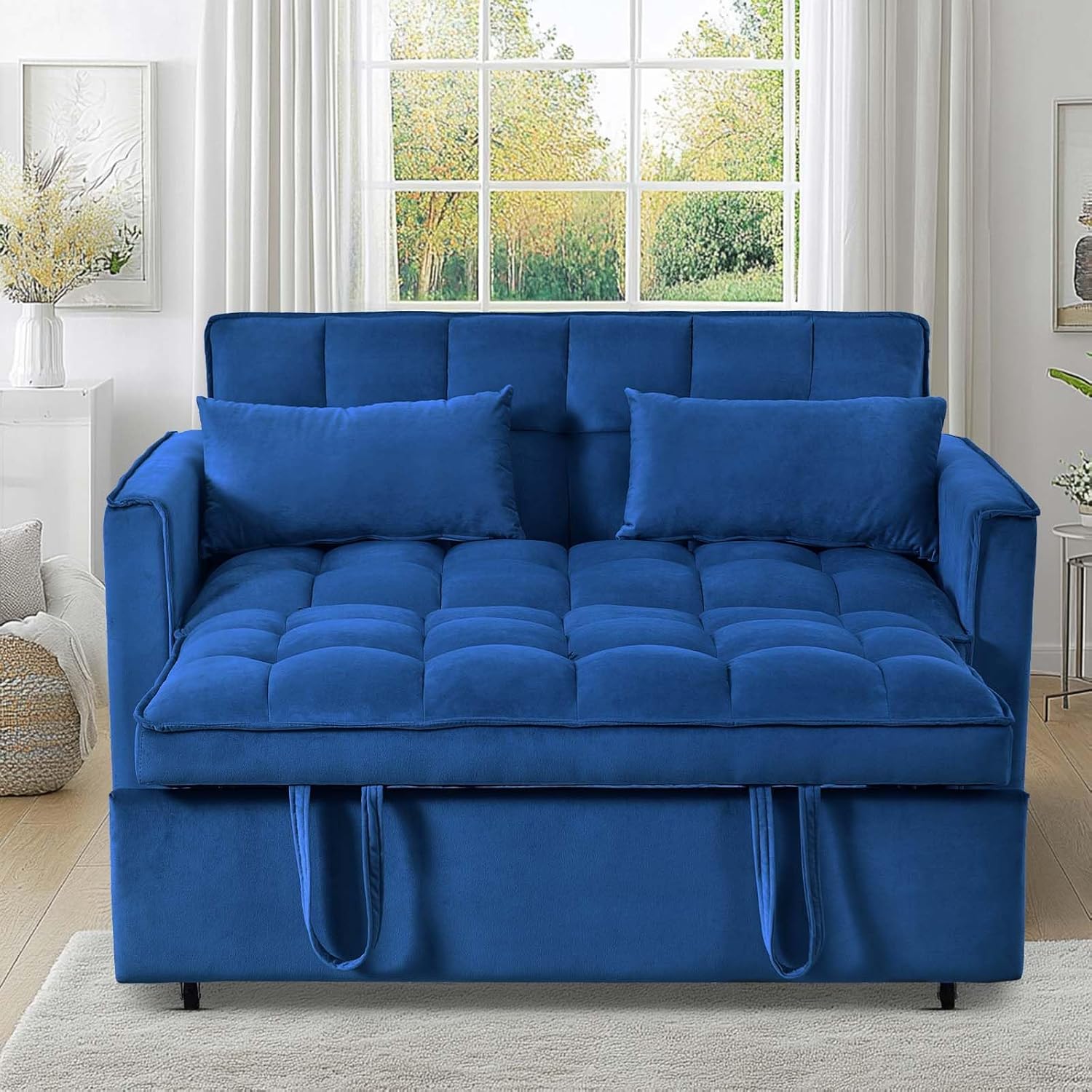 3 in 1 Velvet Sofa Bed with Adjustable Backrest 3 in 1 Velvet Sofa Bed with Adjustable Backrest