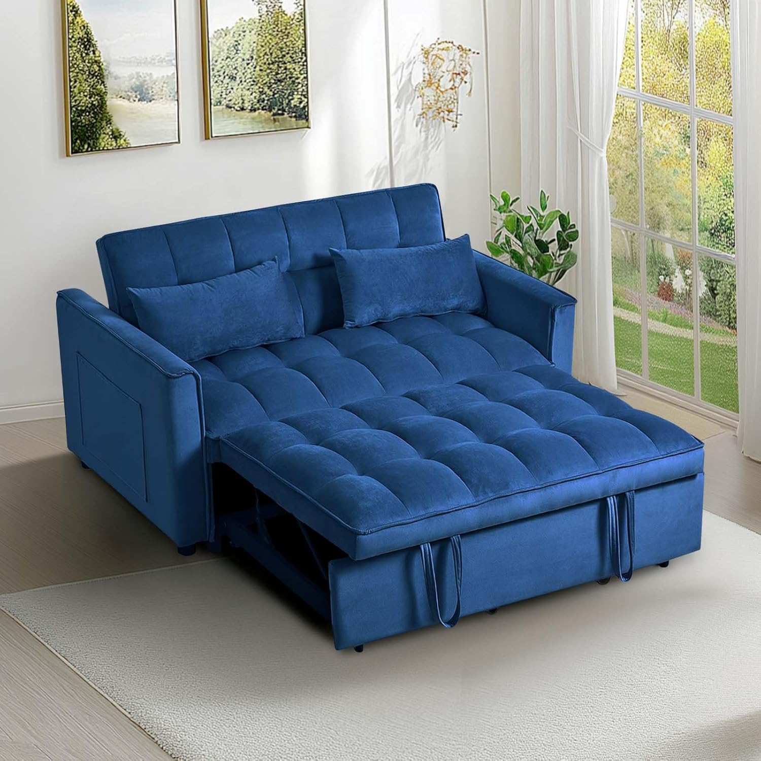 3 in 1 Velvet Sofa Bed with Adjustable Backrest 3 in 1 Velvet Sofa Bed with Adjustable Backrest