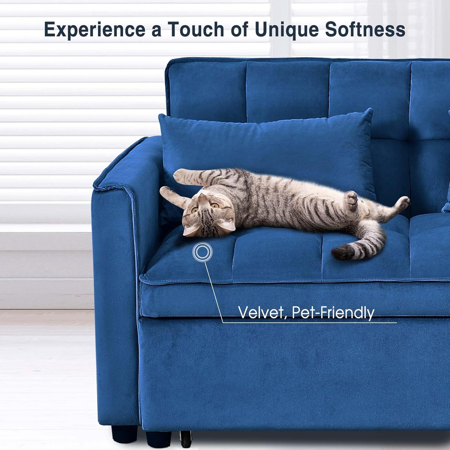3 in 1 Velvet Sofa Bed with Adjustable Backrest 3 in 1 Velvet Sofa Bed with Adjustable Backrest