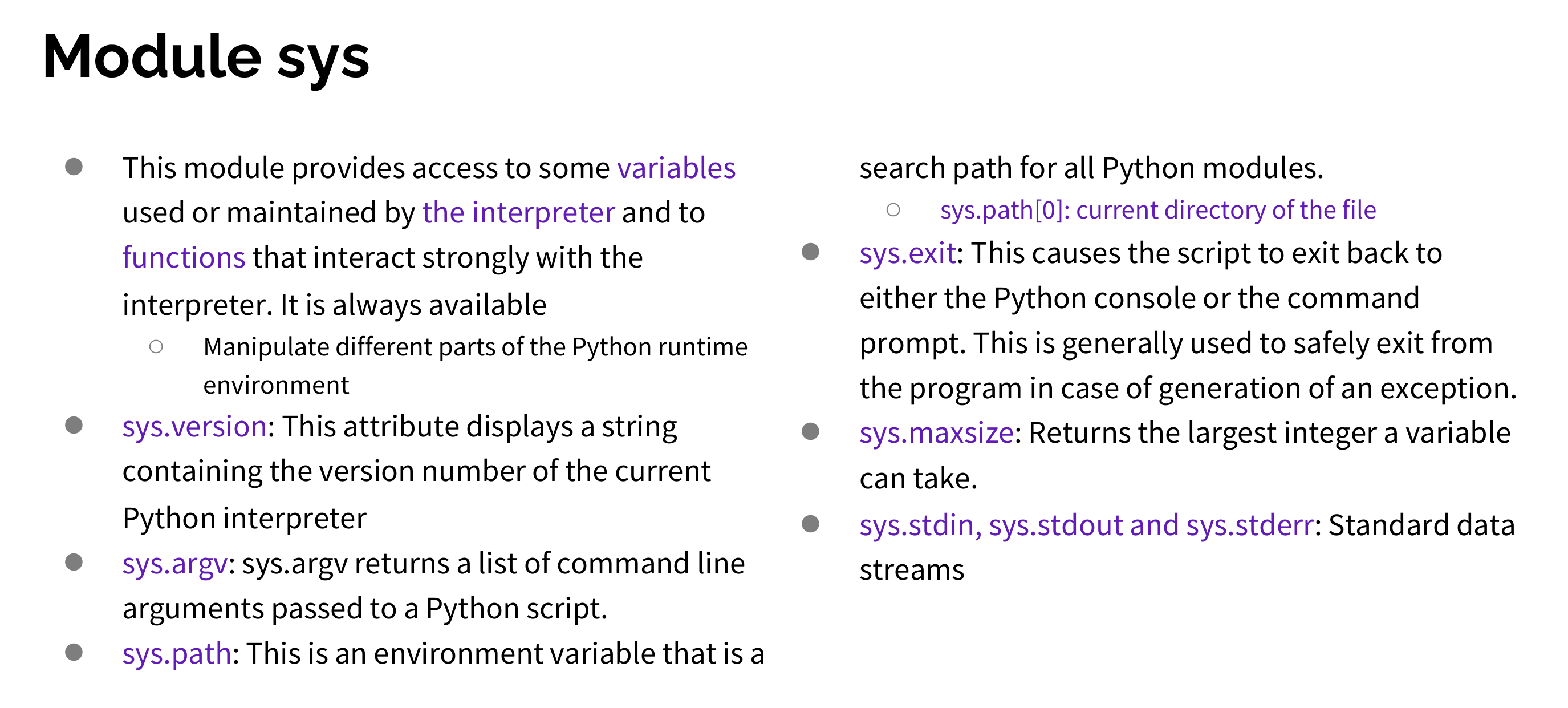 sys module