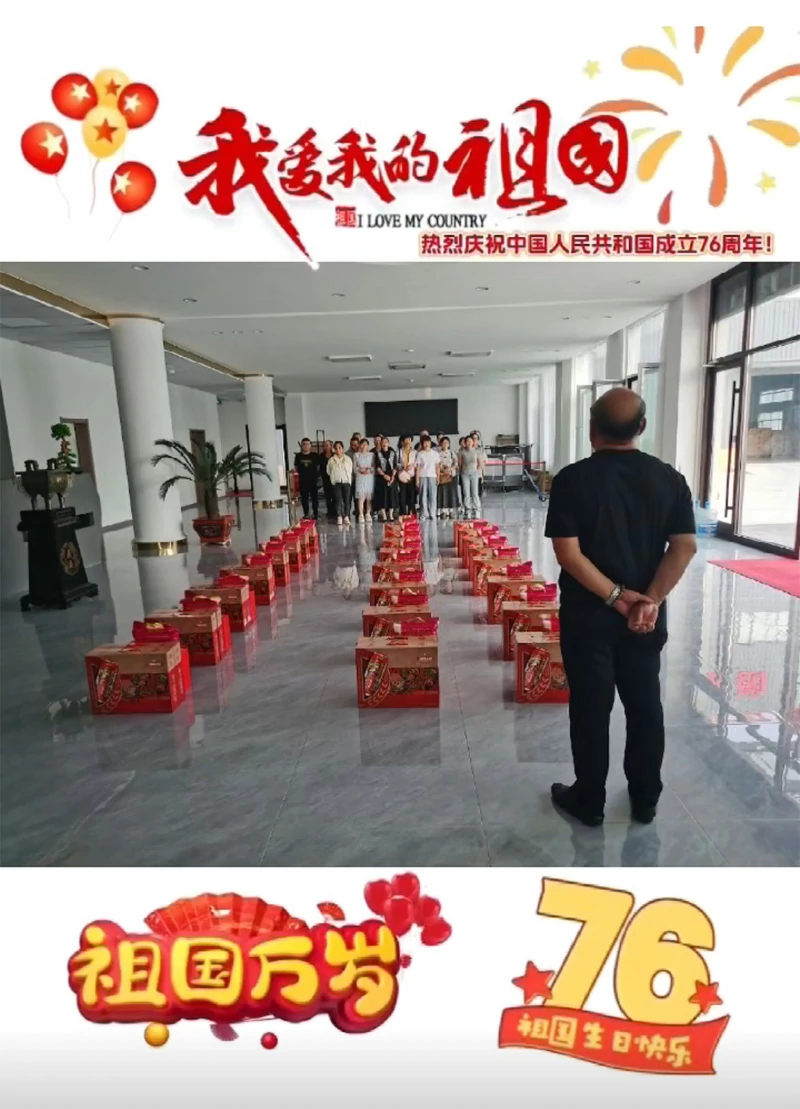 Smiling staff with red flag