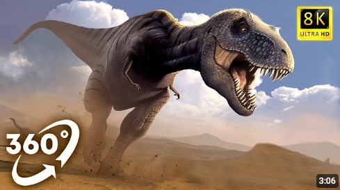 VR360° 2D 8K 恐龙侏罗纪霸王龙追逐