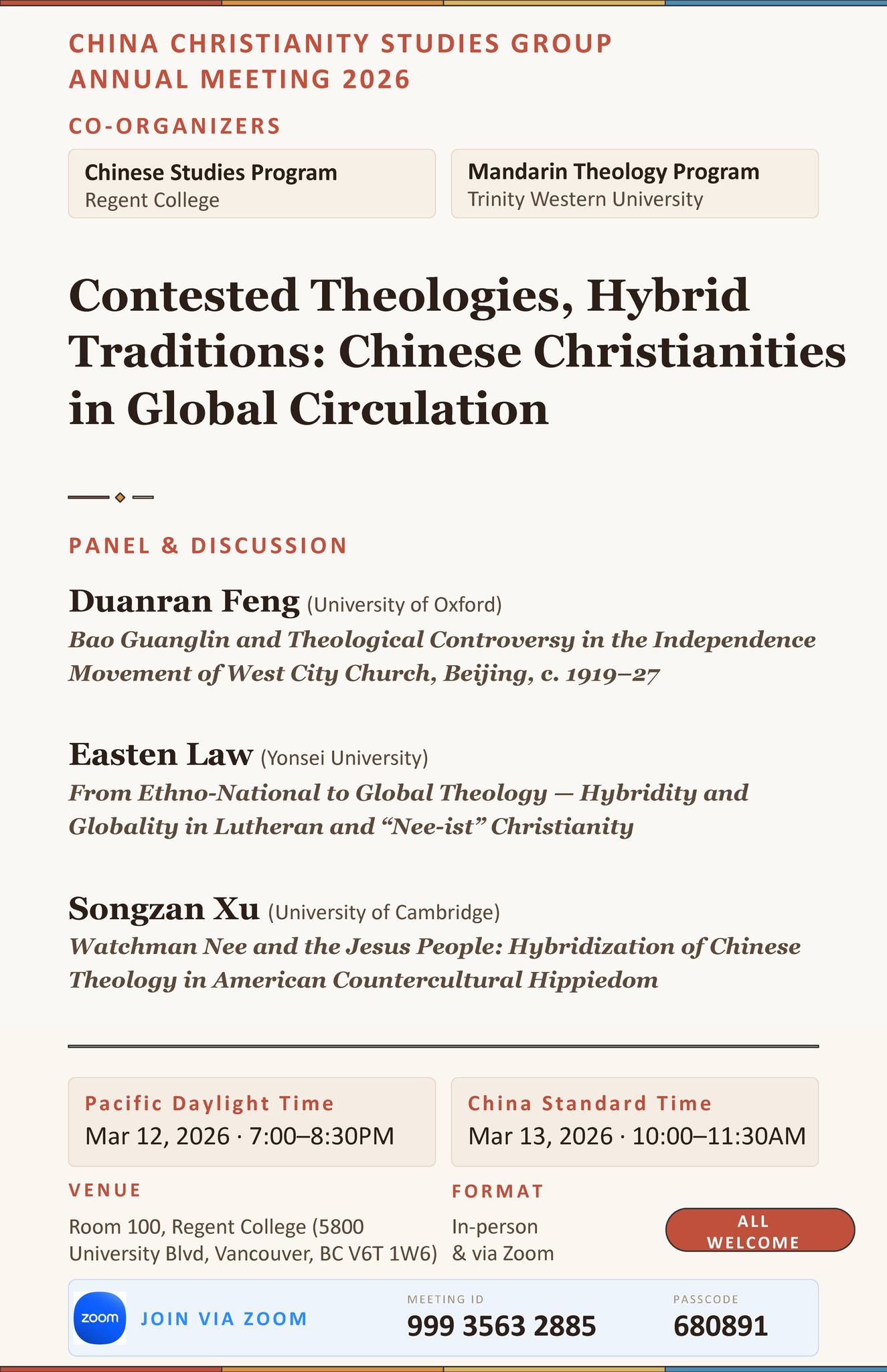 The China Christianity Studies Group Annual Meeting 2026