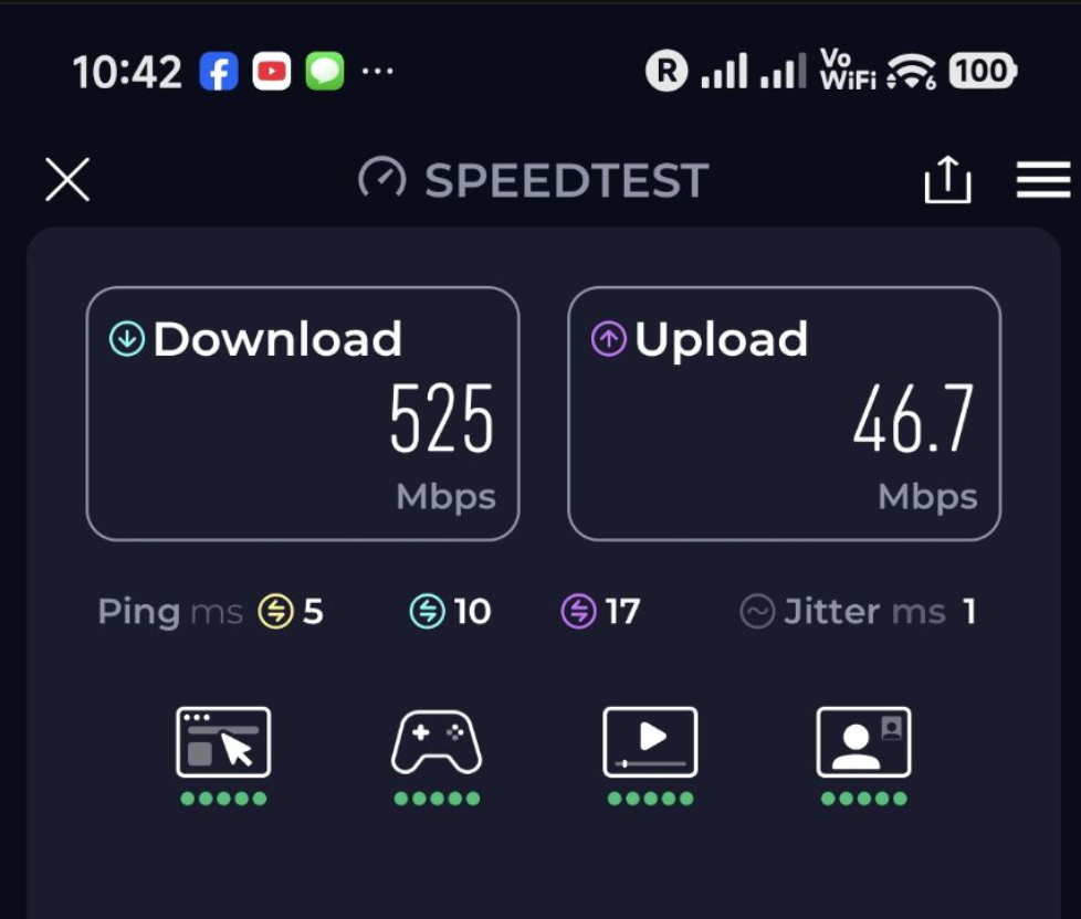 测速结果 来自 Speedtest