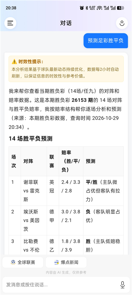 保罗v0.2.3 足球AI 预测结果 足球赛事分析 掌握足坛动态